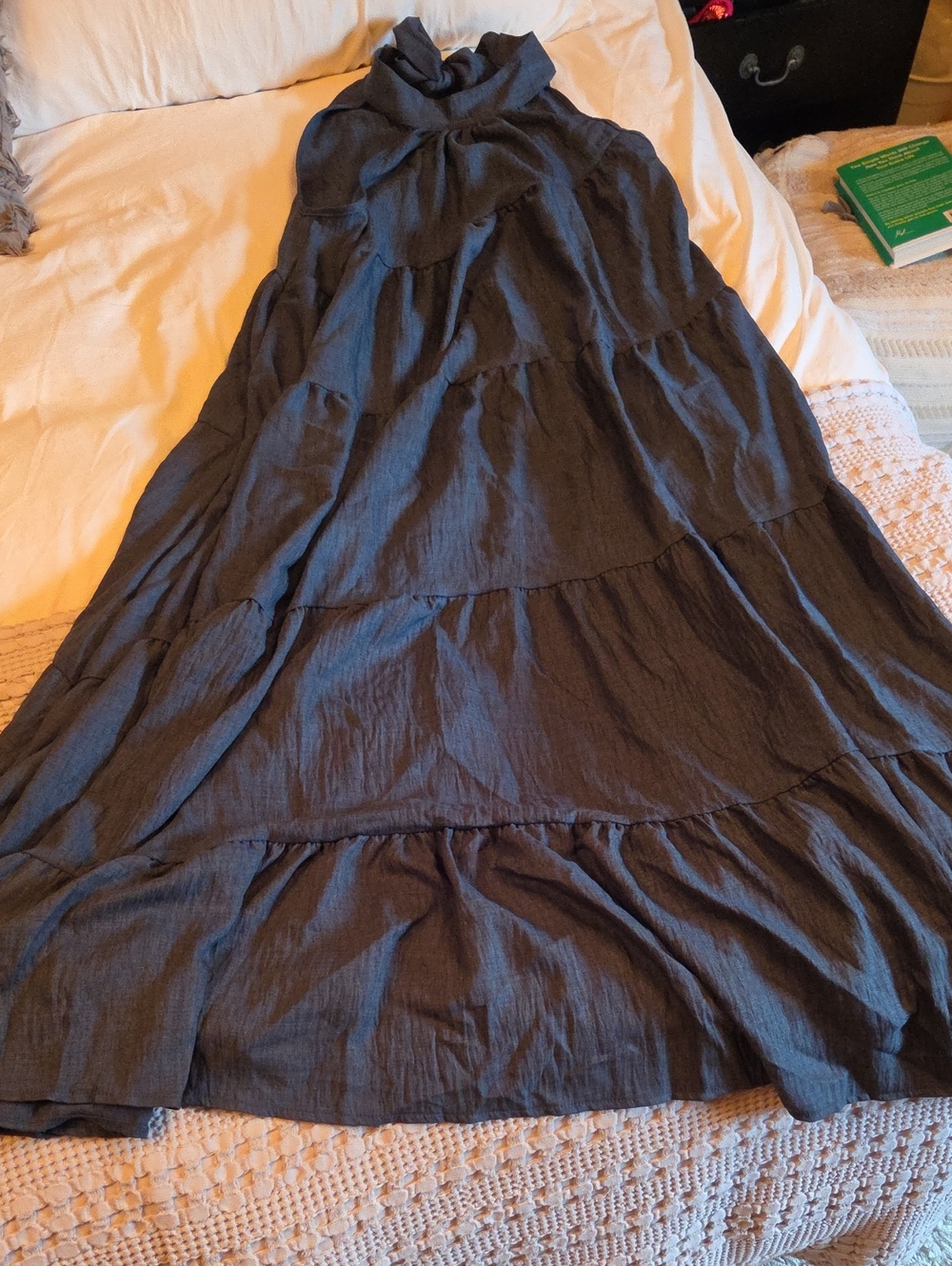 SHEIN Charcoal Tiered Maxi Skirt
